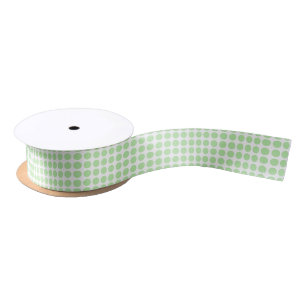 En Satin Ruban vert mou de pois