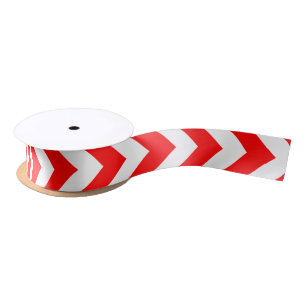En Satin Ruban vertical Chevron rouge et blanc moyen