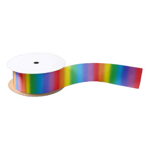 En Satin Ruban vertical givré d'arc-en-ciel