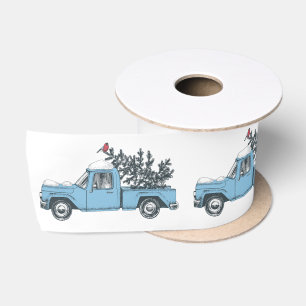 En Satin Ruban Vintage de camion de Noël rustique