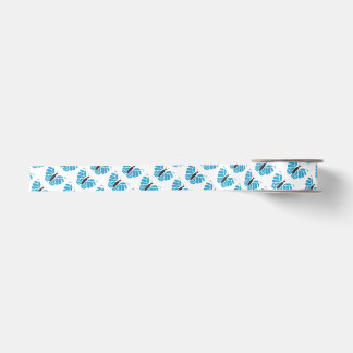 En Satin Ruban volant abstrait papillon bleu et noir