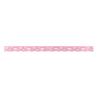 En Satin Sensibilisation à la CDH Ruban Nuages rose