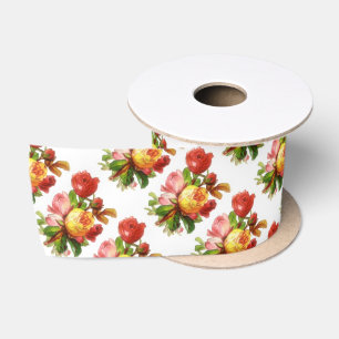 En Satin Thé Rose anglais Thé Party Ruban