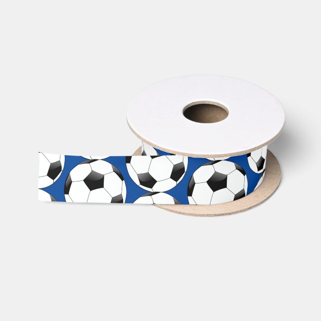 En Satin Thème de football Gift Ruban bleu (Bobine)