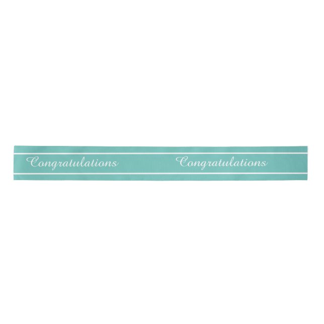 En Satin Topographie Texte modifiable Turquoise. Ruban de S (Devant)