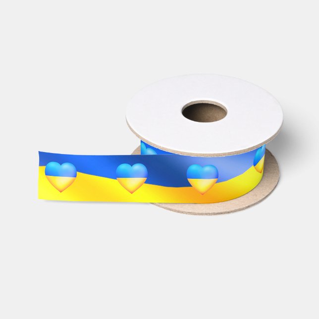 En Satin Ukraine - Coeurs du ruban - Liberté (Bobine)