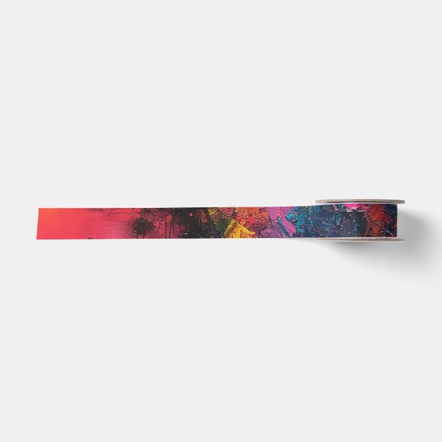 En Satin Vibrant ruban Abstrait d'enveloppement de couleur  (Devant)