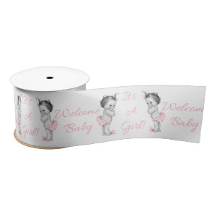 En Satin Vintage bébé fille C'est une fille 3 pouces Ruban