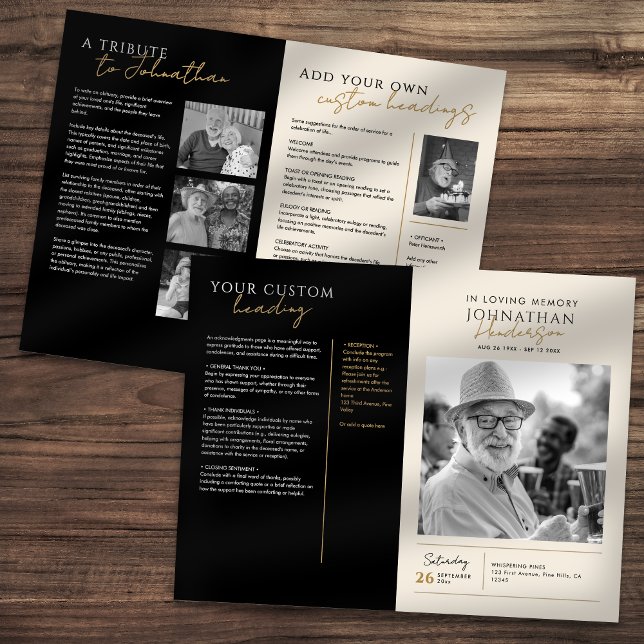 En souvenir affectueux Programme mémorial élégant  (Créateur téléchargé)