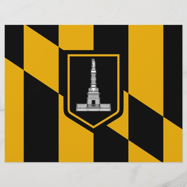 En-tête avec Drapeau de Baltimore, Maryland, États (Devant)