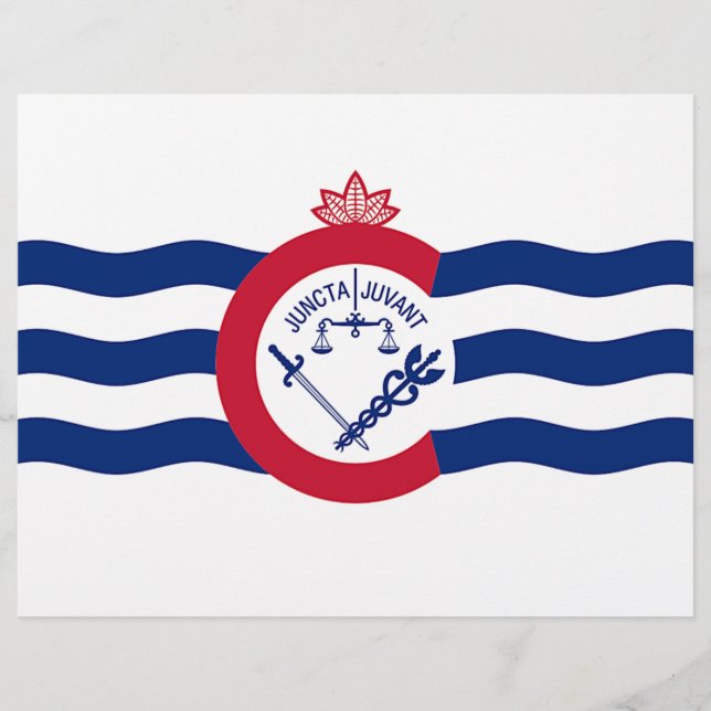 En-tête avec Drapeau de Cincinnati, Ohio (Devant)