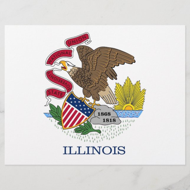 En-tête avec Drapeau de l'Illinois, États-Unis (Devant)