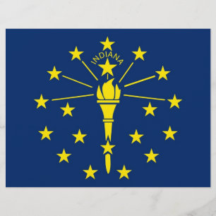 En-tête avec Drapeau de l'Indiana, États-Unis