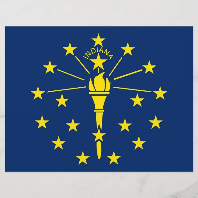 En-tête avec Drapeau de l'Indiana, États-Unis (Devant)