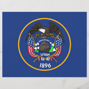 En-tête avec Drapeau de l'Utah, États-Unis