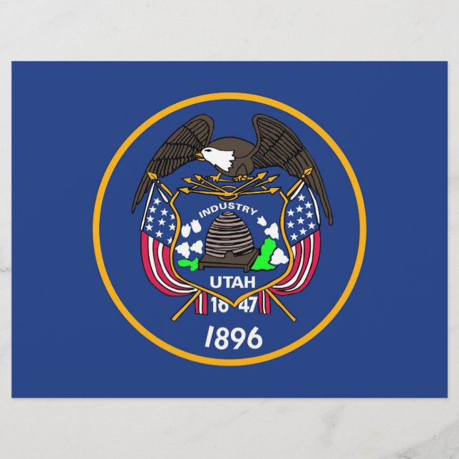En-tête avec Drapeau de l'Utah, États-Unis (Devant)