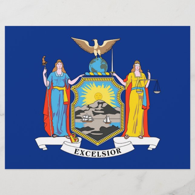 En-tête avec Drapeau de New York, USA (Devant)