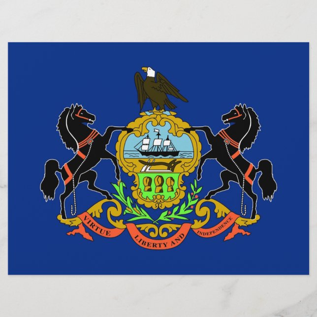 En-tête avec Drapeau de Pennsylvanie, USA (Devant)