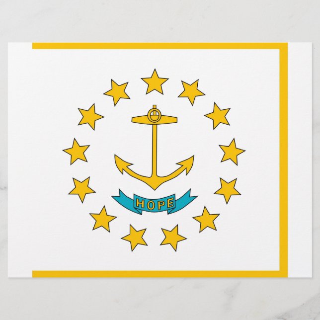 En-tête avec Drapeau de Rhode Island, États-Unis (Devant)