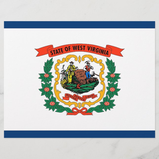 En-tête avec Drapeau de Virginie-Occidentale, État (Devant)