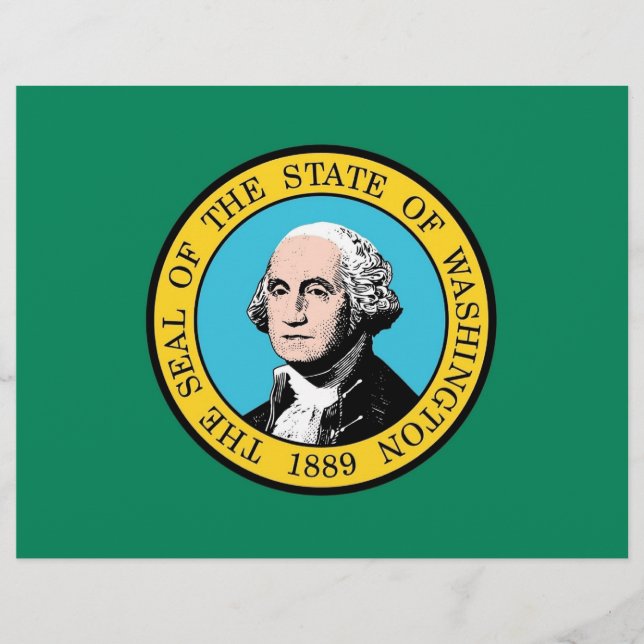 En-tête avec Drapeau de Washington, États-Unis (Devant)