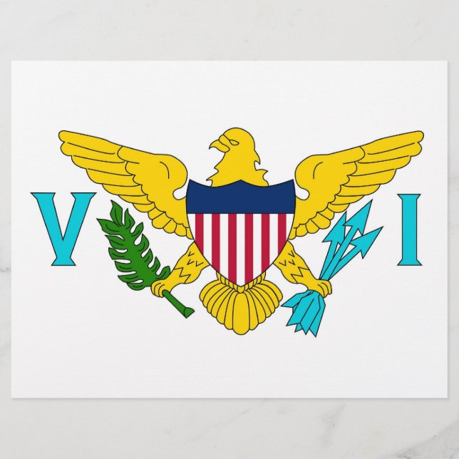 En-tête avec Drapeau des Îles Vierges, États-Unis (Devant)