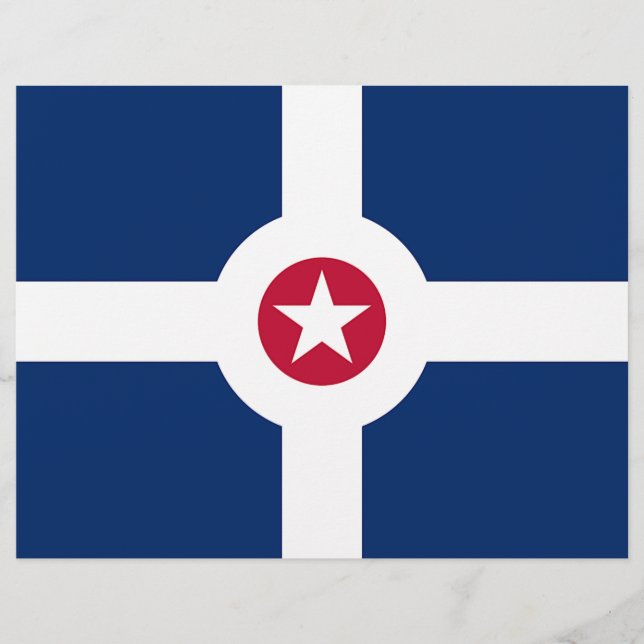 En-tête avec Drapeau d'Indianapolis, États-Unis (Devant)