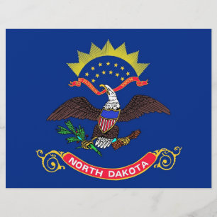En-tête avec Drapeau du Dakota du Nord, États-Unis
