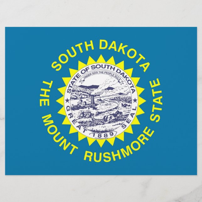 En-tête avec Drapeau du Dakota du Sud, USA (Devant)
