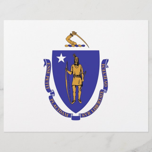 En-tête avec Drapeau du Massachusetts, USA (Devant)