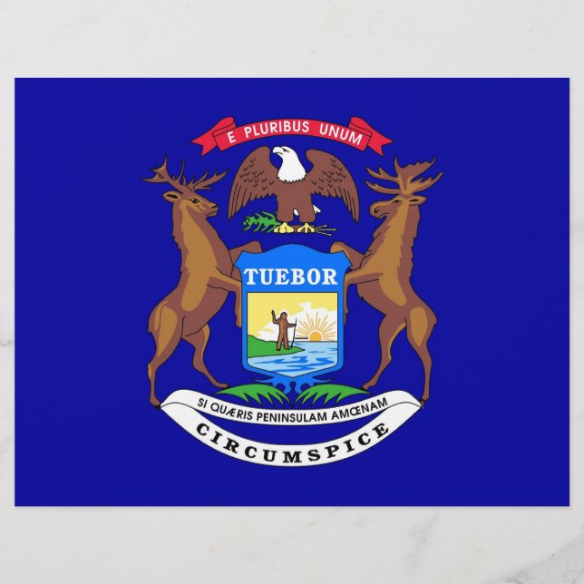 En-tête avec Drapeau du Michigan, États-Unis (Devant)