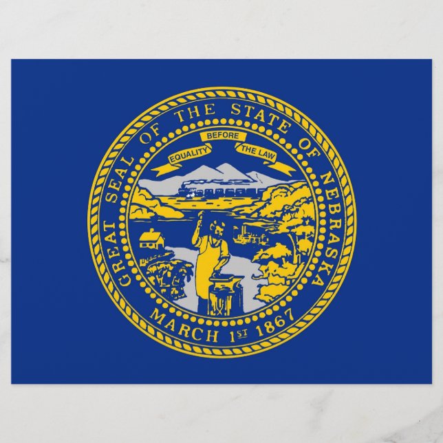 En-tête avec Drapeau du Nebraska, États-Unis (Devant)