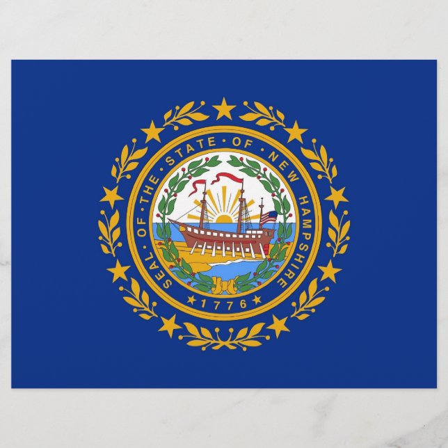 En-tête avec Drapeau du New Hampshire, États-Unis (Devant)