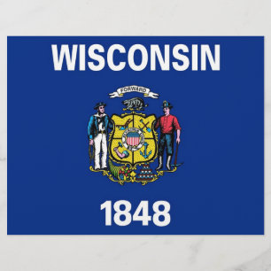 En-tête avec Drapeau du Wisconsin, États-Unis