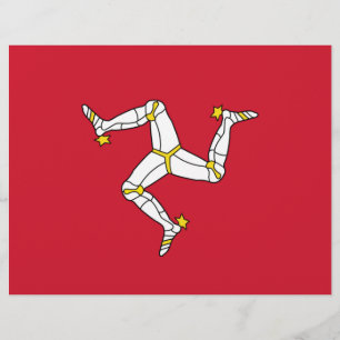 En-tête avec Isle of Man Flag, Royaume-Uni