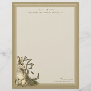 En-tête Avec Motif Année du papier à lettres de lapin