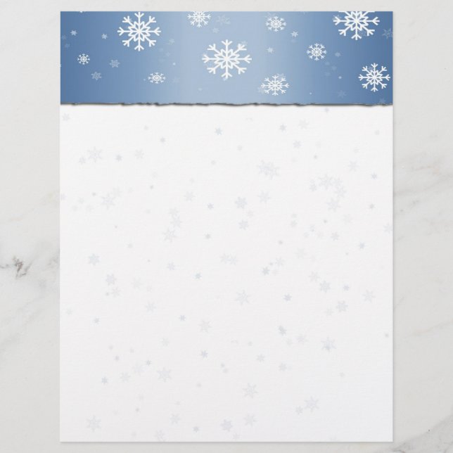 En-tête de la bordure du flocon de neige bleu (Devant)