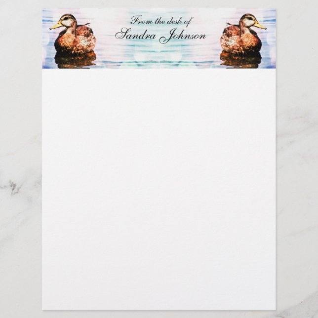 En-tête de la lettre de beauté de canard (Devant)