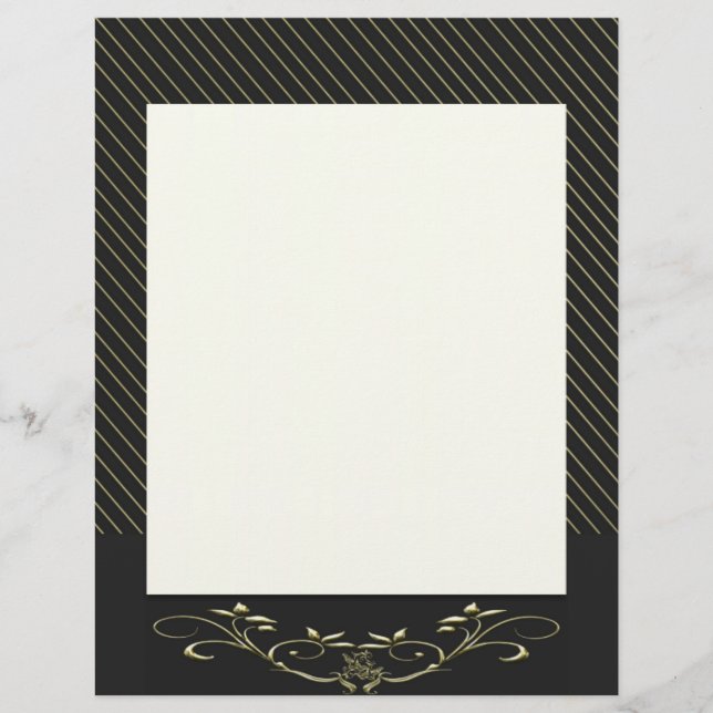 En-tête de letterhead Elegant Gold Stripes (Devant)