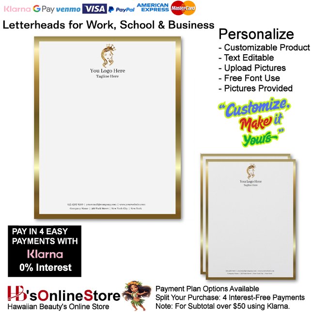 En-tête De Lettre 1 Business Gold Beige Logo Letterhead Business  (1 Business Gold Beige Logo Letterhead Business.)