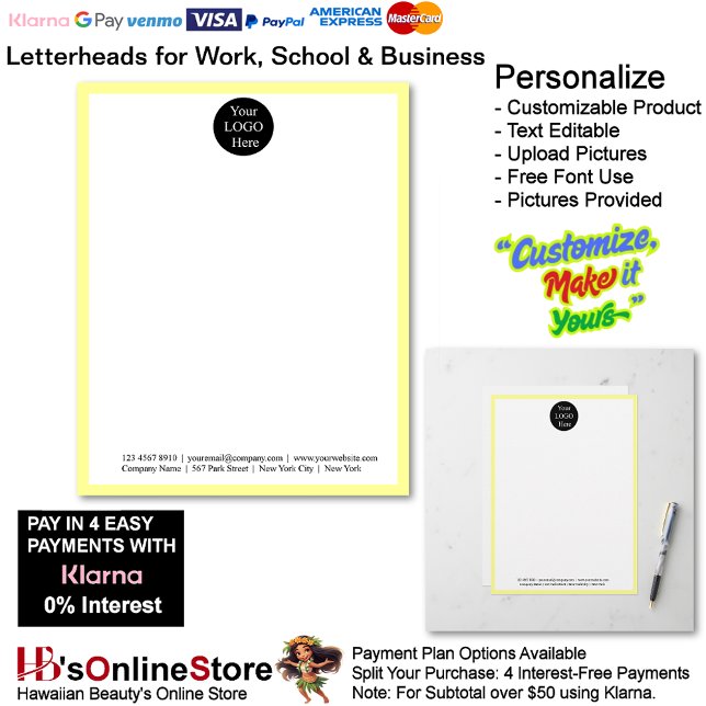 En-tête De Lettre 3 Business Yellow Logo Letterhead Business Brand  (3 Business Yellow Logo Letterhead Business Brand Name.)