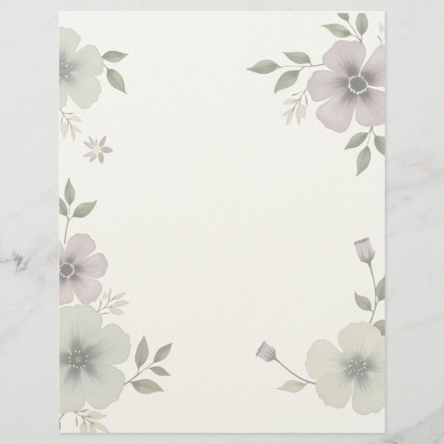 En-tête de lettre à cadre floral (Devant)