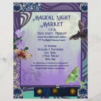 En-tête De Lettre Affiche de l'événement du Marché Magique de Nuit