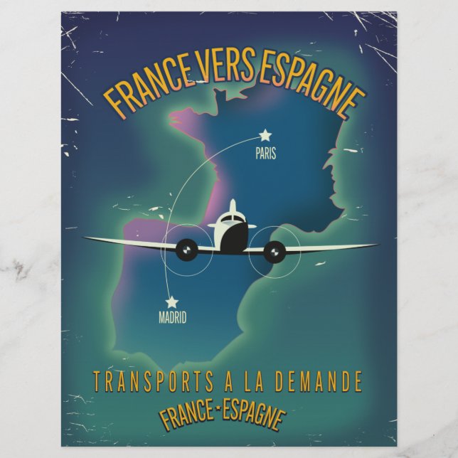 En-tête De Lettre Affiche de vacances France en Espagne (Devant)