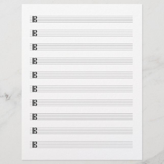 En-tête De Lettre Alto Clef Viola Musique Manuscript Papier personne (Devant)