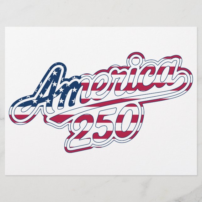 En-tête De Lettre Amérique 250 Drapeau Script Semiquincentennial Des (Devant)