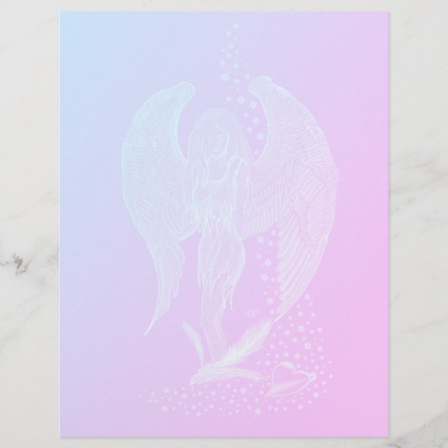 En-tête De Lettre Angel perdu en amour, noir et vert Design (Devant)