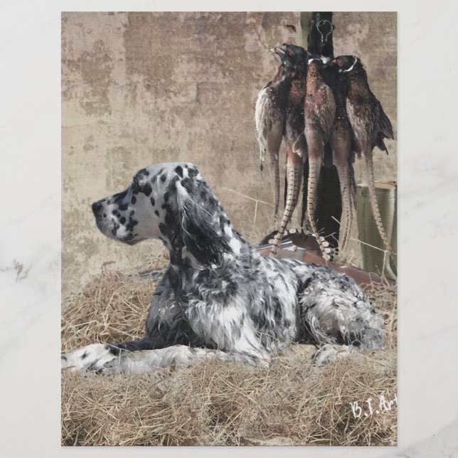 En-tête De Lettre Anglais Setter, Poster de Tapisserie de chasse de  (Devant)