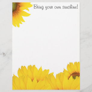 En-tête De Lettre Apportez vos propres tournesols