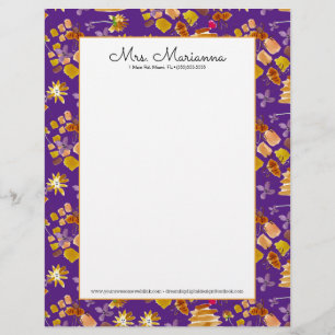 En-tête De Lettre Aquarelle à la main Abee Art Botanique Motif flora